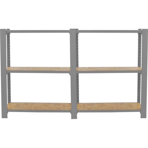 Etagère Légère Sans Vis Officlick 3/300 Wood 1600 Gris/osb Gris/osb 1000x1600x300 - Simonrack (1/5)