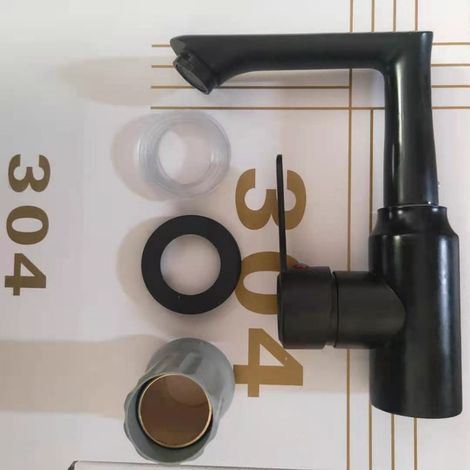 Kitchen splash-proof faucet, hot and cold water combined, suitable for washing basins, sinks, and dishwashers - Rotary black model 7
