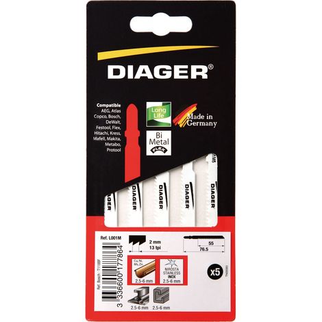 Lames scie sauteuse pour materiaux fins - L001M Pack de 5 (1/2)
