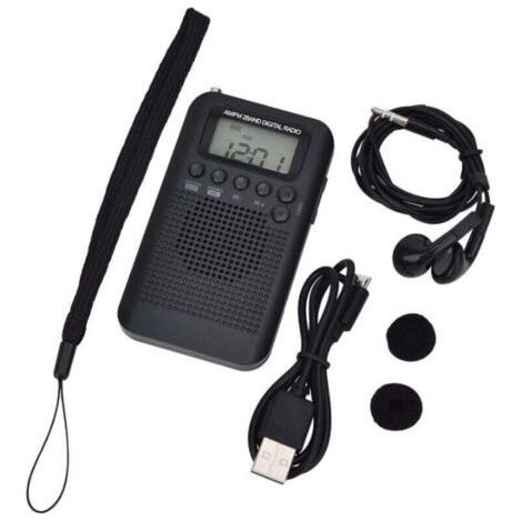 Tragbares Mini-Taschenradio mit FM/AM-Lautsprecher, digitalem Stereo-DSP-Empfänger mit Wecker und Timer für den Heim- und Außeneinsatz