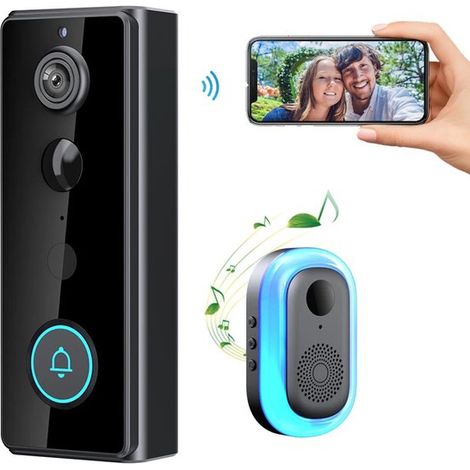 Kabellose WLAN-Türklingel Intelligente Video-Gegensprechanlage mit Kamera Wasserdicht PIR-Bewegungsmelder mit Nachtsicht Türklingel für mehr zu