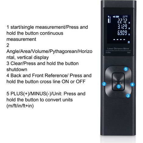 Télémètre Laser 3-en-1 S3B avec Niveau à Croix Laser et Mesure d'Angle (1/5)