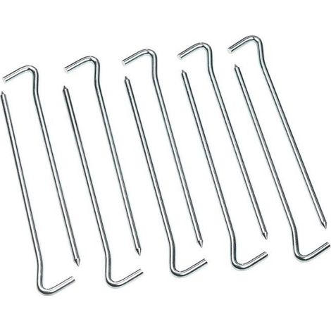 Piquets de tente - Semptec - Longueur 23 cm - Acier galvanisé - Diamètre 6 mm - Pack de 10 (1/2)