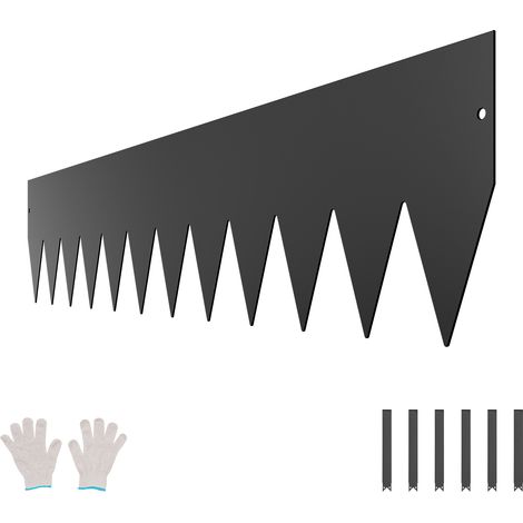 Mophorn Rasenkante Metall, 4 Stück 1016x203x1,5 mm, Beeteinfassung, flexible Beetumrandung, Gartenpalisade, leicht zu montieren, Beetbegrenzung für Blumenbeete und Wege, schwarz
