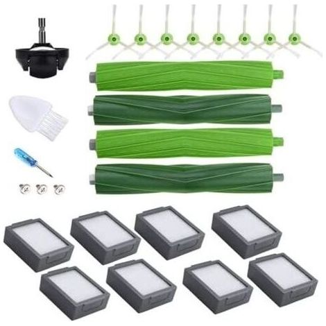Für Ersatzteile für iRobot Roomba i1, i3 Evo, i4, i6, i7+, i8, E5, E6 Combo, i5 und J5+: 4 Hauptbürsten, 8 HEPA-Filter, 8 Seitenbürsten, 1 Vorderrad (1/5)