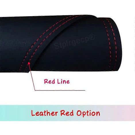 Rutschfeste Armaturenbrettabdeckung aus Leder mit Ziernähten für Toyota Crown Royal S180 (2003–2008), Linkslenker, Leder, Rot-Linie (1/5)