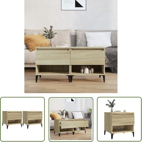 Lot de 2 Tables d'appoint Bout de canapé Table basse Chêne sonoma 50x46x50 cm Bois ingénierie 79976 (1/5)