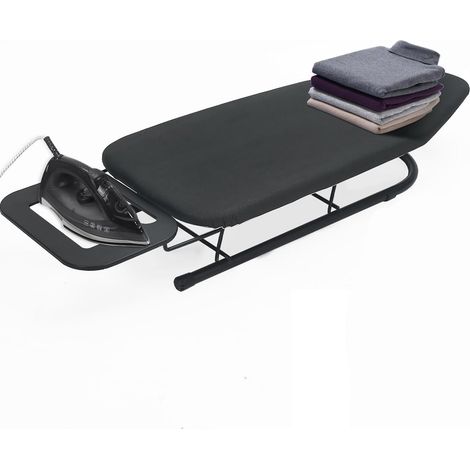 Planche à Repasser de Table, Design Pliable, Pieds Pliables antidérapants, Housse 100% Coton avec Couche de Mousse, Repose-Fer à Vapeur, légère, emplacements limités, 76 x 30 cm (1/5)
