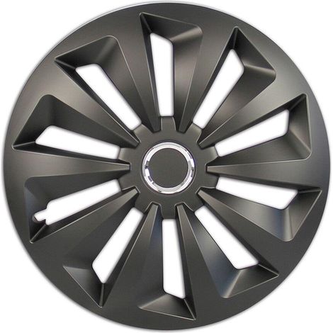 Cartrend Radzierblenden Fox 35 cm (14 Zoll) schwarz 4 Stück