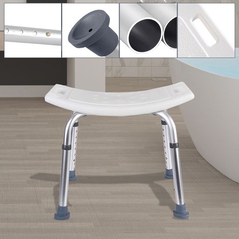 TolleTour Tabouret de Bain Carré Ultra-Stable, Capacité 150kg, 7 Hauteurs pour Confort Quotidien (1/5)