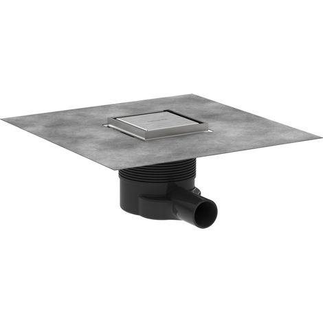 Siphon de douche 10 x 10 cm à carreler, Siphon de sol carrelable, Acier inoxydable brossé, 56250800 (1/5)