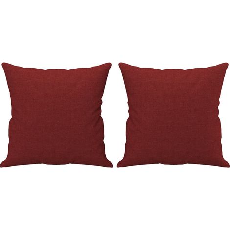 Coussins décoratifs lot de 2 Rouge bordeaux 40x40 cm Tissu CFW23854 (1/5)