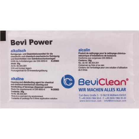 Bevi Power Pulver Alkalisches Reinigungsmittel für Getränkeleitungen Preis pro Stück (1/4)
