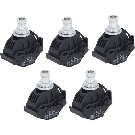 Jeffergarden Lot de 5 connecteurs à perforation d'isolant 1 kV, pince anti-dénudation, répartiteur de câble haute/basse tension JJC 2 (1/5)