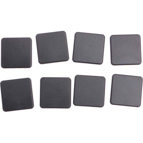 8 Bouchons de profilé aluminium 40x40, embouts carrés noirs, plugs tubes acier, protection sol pour meubles, chaises, tables (1/5)