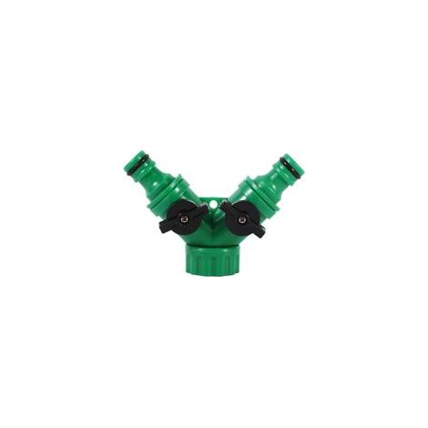 Répartiteur de Tuyau de 2 Voies, Tuyau d'arrosage d'irrigation de Goutte de Connecteur de Tuyau avec Vanne en Y Adaptateur de Robinet Poignée (1/5)