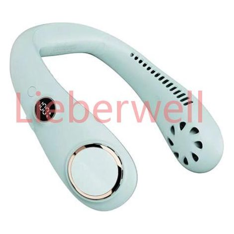 Ventilateur suspendu portatif rechargeable sans lame pour le cou Vent réglable à 3 vitesses Sortie de vent à 360 ° Écran d'aff,M (1/4)