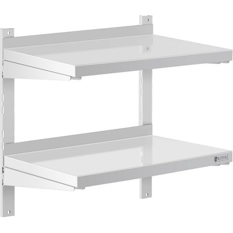Estantería de pared profesional con 2 baldas de acero inoxidable 40 x 60 cm 140001558 (1/3)