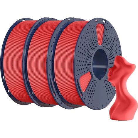 Filamento para impresión 3D, alto caudal, baja cantidad de filamento, rojo. (1/2)