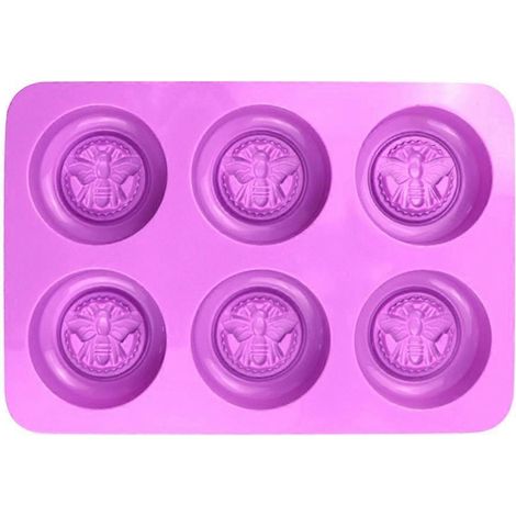 6-teiliges rundes Bienen-Silikonform-Set für Kerzen, Seife und DIY-Bastelbedarf (1/5)