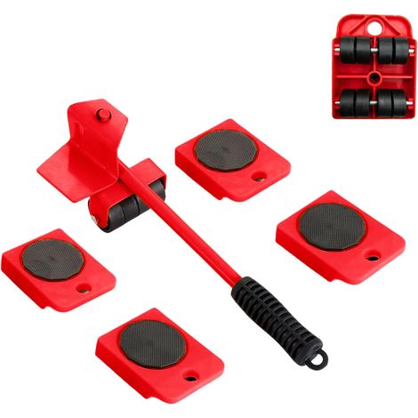 Transporte de muebles. Ruedas para mover muebles. Herramienta para levantar muebles. Kit de transporte para objetos de hasta 150 kg. Ruedas para transporte, mudanzas y almacenamiento en el hogar. (1/5)
