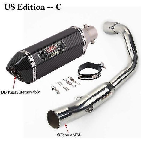 Sistema Completo De Escape Para Motocicleta, Silenciador De Tubo De Enlace Medio Modificado, Extrable, Db Killer, Para Honda Cb600f Hornet 600, Cb600( US Edition-C) (1/5)