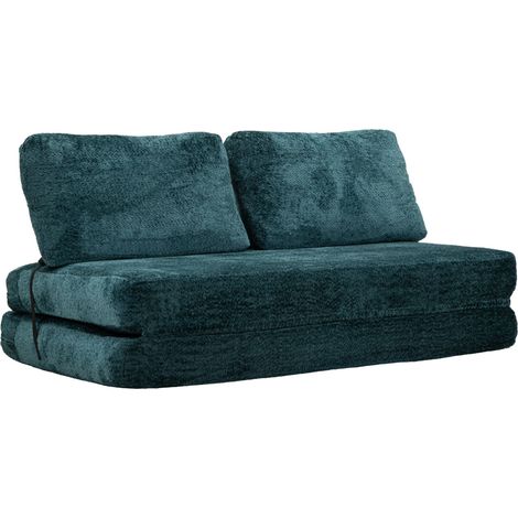 Canapé-lit Faster bleu sarcelle 150 x 100 x 80 cm (comprimé - dimensions du lit 213 x 150 x 18 cm) (1/5)