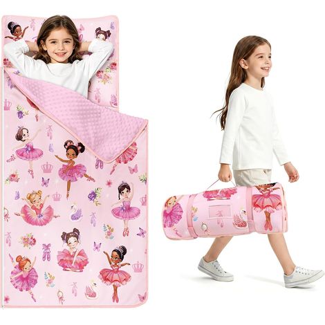Sac de Couchage pour Enfants avec Oreiller Amovible et Couverture 15060cm,Princesse de ballet (1/5)