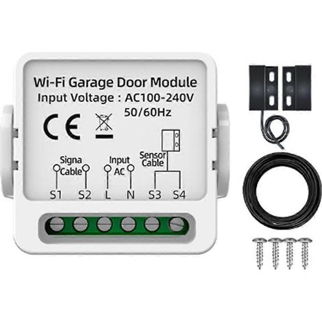 Mini contrôleur de porte de garage intelligent WiFi Tuya, interrupteur sans fil universel pour porte électrique, commande à distance par application/voix - JBMEDIA (1/4)