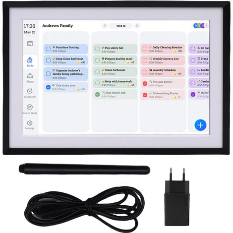 Cadre photo numérique intelligent 10,1 pouces avec écran tactile HD, planificateur familial, cadre photo numérique pour une planification quotidienne simplifiée et une organisation domestique efficace (1/5)