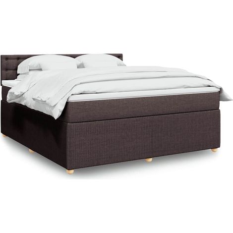 vidaXL Sommier à lattes de lit avec matelas Marron foncé 180x200 cm (1/5)
