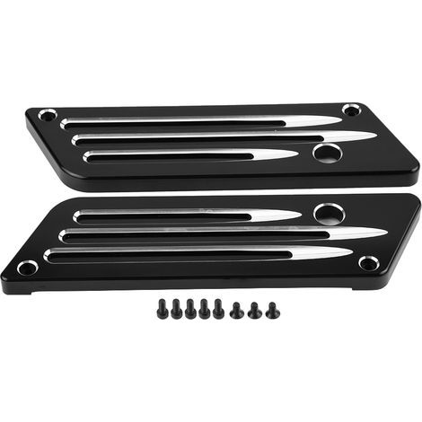 RASTKY Couvercles de Loquet de Sacoche de Moto en Aluminium CNC – Paire Noire élégante pour Les Modèles Touring 1993-2013 avec Construction Antirouille Durable Mots-clés Housses de Loquet de (1/5)