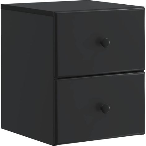 Mesita de Noche de Pared con cajón Negro 34,5 x 33 x 40 cm