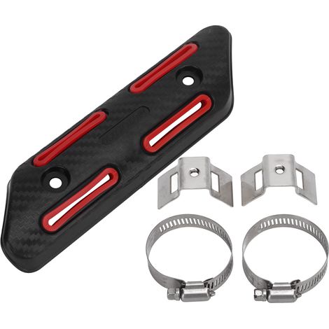 Protection thermique isolante pour pot d'échappement de motos, quads et SSV 4 temps (rouge) (1/5)
