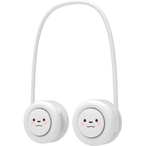 1 Ventilateur de cou, sans pales, rechargeable USB, 3 vitesses, rotation 360°, pour sport, bureau, voyage (1/5)