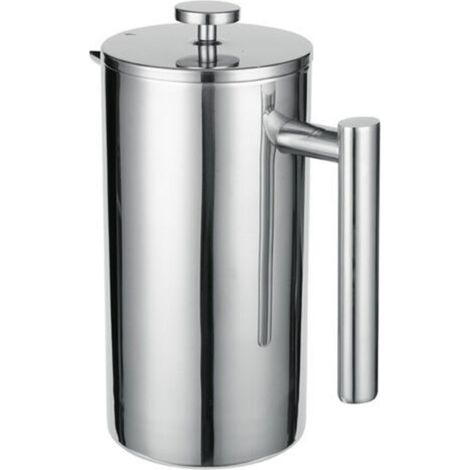 Cafetière à piston en acier inoxydable 1L – Double paroi isolée – Filtres de remplacement inclus – Pour café chaud jusqu'à 1 heure (1/4)