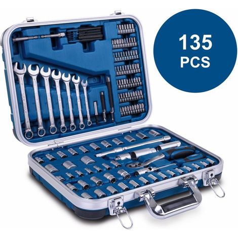 [JAMAIS UTILISÉ] Scheppach  Mallette à outils TB170 135 pièces - coffret à outils - outils en chrome vanadium -poids léger de 6 kg (1/5)