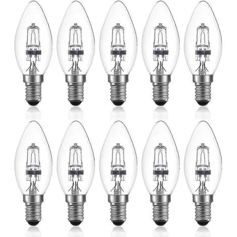 Lot de 10 ampoules halogènes E14 de 42 W à intensité variable - 220-240 V, blanc chaud 2700 K (1/5)