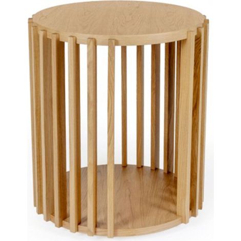 Table d'Appoint Design "Drume" 58cm Chêne (1/5)
