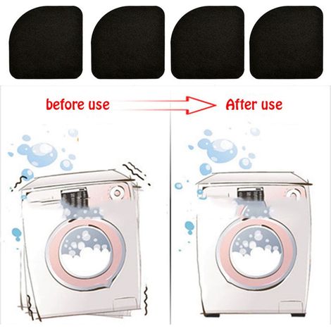 Tampon Anti-Vibration - Pour Machine À Laver Réfrigérateur Table Chaise - 4 Pièces - EVA Noir - 7,7 x 7,7 x 0,7 cm (1/5)