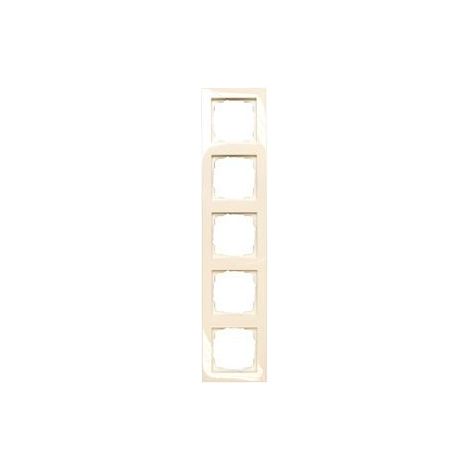 Cadre de finition 5 postes E2 System 55 blanc pur brillant
