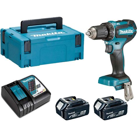 Makita DDF485RTJ Cordless Brushless 18V Drill Driver Set With 2x 5Ah Li-Ion Batteries Set