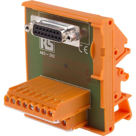 Module d'interface Sub-D 15 Contacts, Femelle, Montage sur Rail DIN ( Prix pour 1 )