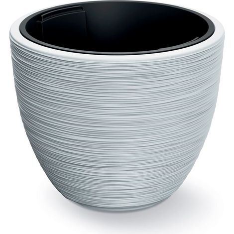 PROSPERPLAST Macetero color blanco, con depósito, colección FURU, de 39 x 39 x 32 cm, capacidad de 30 L.