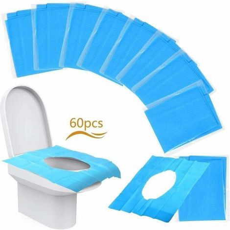 60 pezzi di protezioni monouso per sedile WC, antibatteriche, ideali per i viaggi, confezionate singolarmente