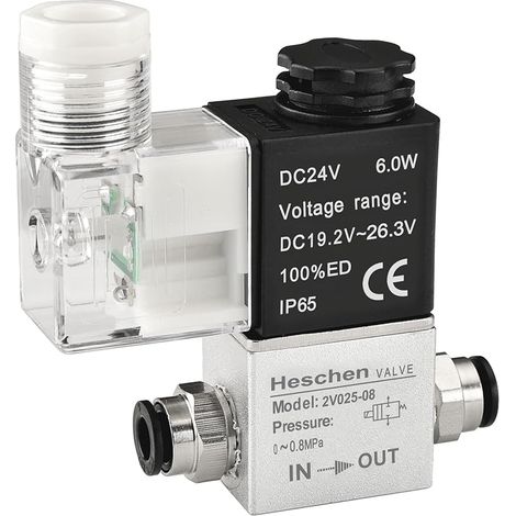 électrique pneumatique Électrovanne 2V025-08 24VDC PT1/4 2/2 voies normalement fermé CE IP65