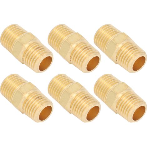 Lot de 20 raccords pour tuyau d'air, filetage mâle NPT 1/4" à 1/4", adaptateur en laiton pour eau, gaz, huile et carburant. (1/5)