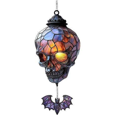 Pendentif Acrylique - Décoration Fenêtre 2D Tête De Mort - Pour Noël Action De Grâce Intérieur Extérieur Couvert - 1 Pièce (1/5)