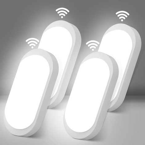 Lot de 4 plafonniers LED 12W détecteur de mouvement 1080 lm IP65 4000K cave couloir garage (1/5)