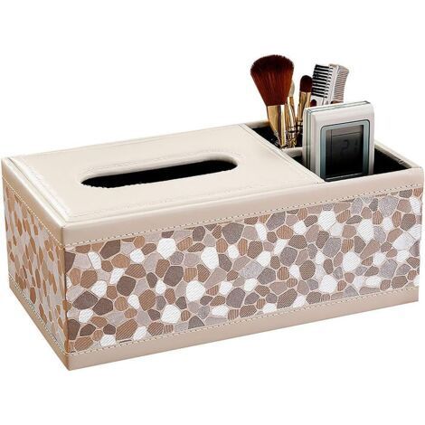 Three Compartments Storage Box for Storing Remote Control Keys Fabric Multi-Device Board, Stone Silver (1/5)